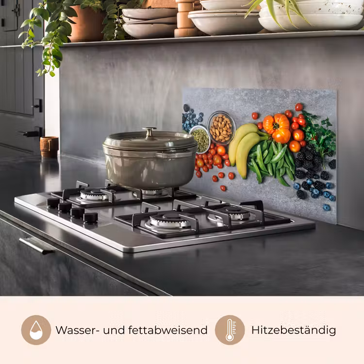 Rückwand der Küche - Gemüse - Obst - Grau — 3