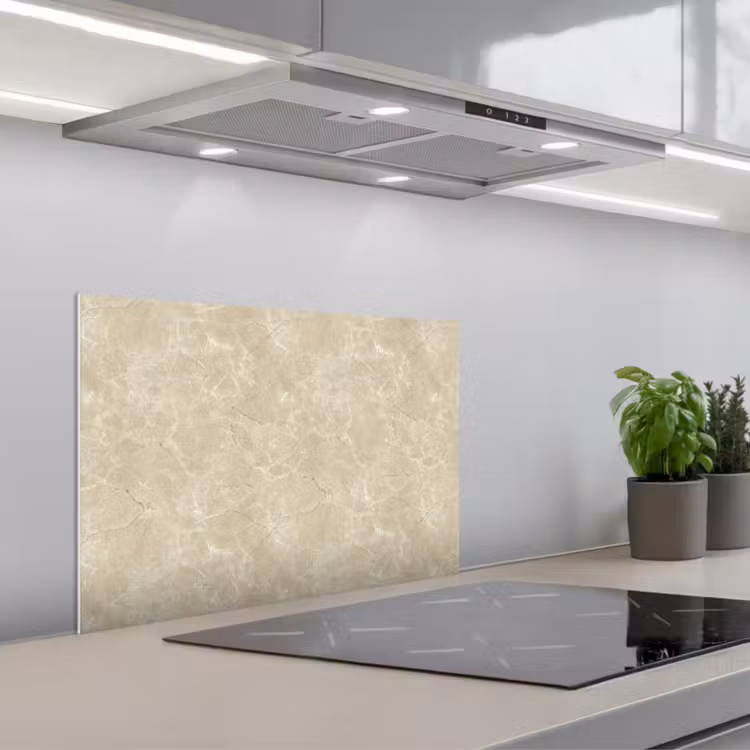 Spritzschutz Küche - Hellbeige - Marmor - Diffusionsäderung — 1