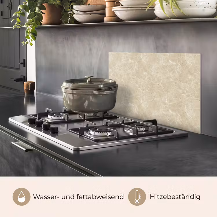 Spritzschutz Küche - Hellbeige - Marmor - Diffusionsäderung — 3