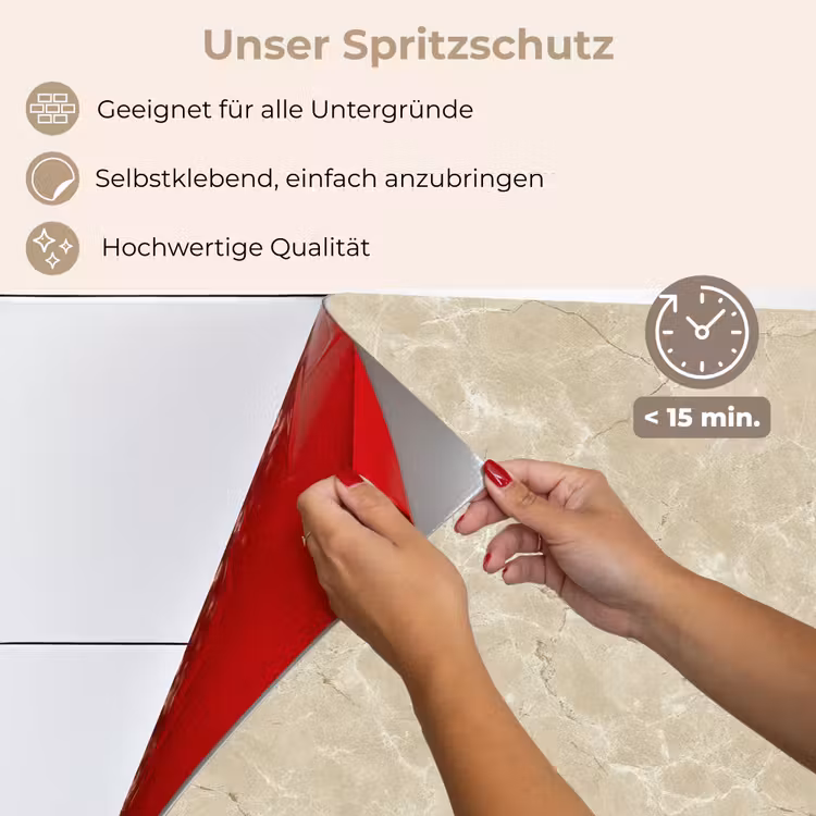 Spritzschutz Küche - Hellbeige - Marmor - Diffusionsäderung — 5
