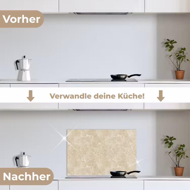 Spritzschutz Küche - Hellbeige - Marmor - Diffusionsäderung — 7