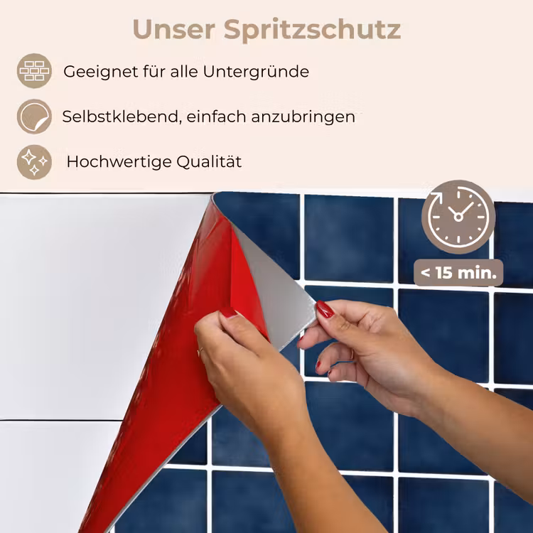 Spritzschutz Küche - Fliese - Modern - Blau — 5