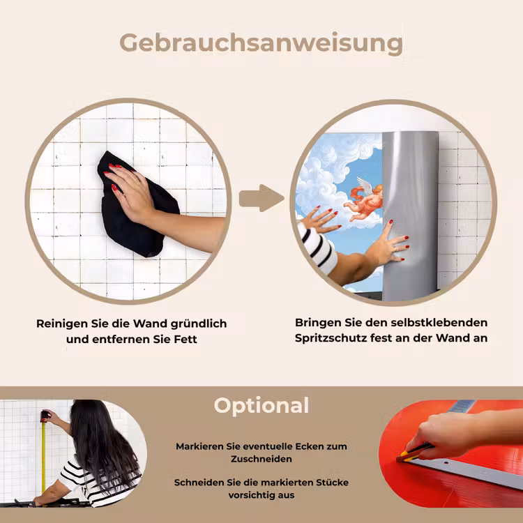 Spritzschutz Küche - Engel – fliegend – klassisch – blau — 2