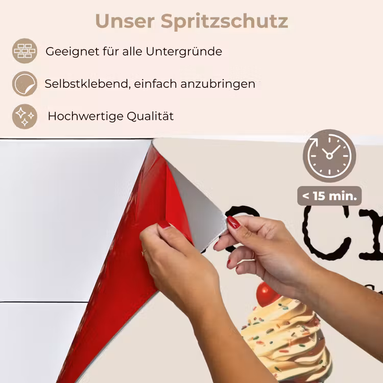 Spritzschutz Küche - Speiseeis - Softeis - Bunt - Kirsche — 5