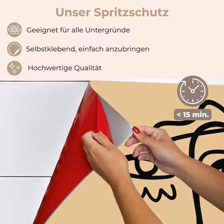 Spritzschutz Küche - Überlappende Profile - Hellbraun - Schwarz — 5