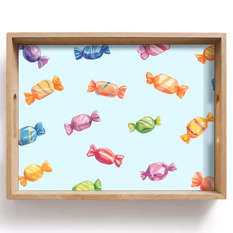 Tablett - Blau - Muster - Bonbon — 1