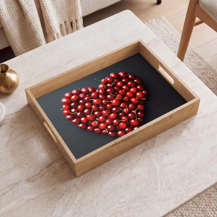 Tablett - Kirsche - Herz - Rot - Schwarz — 2