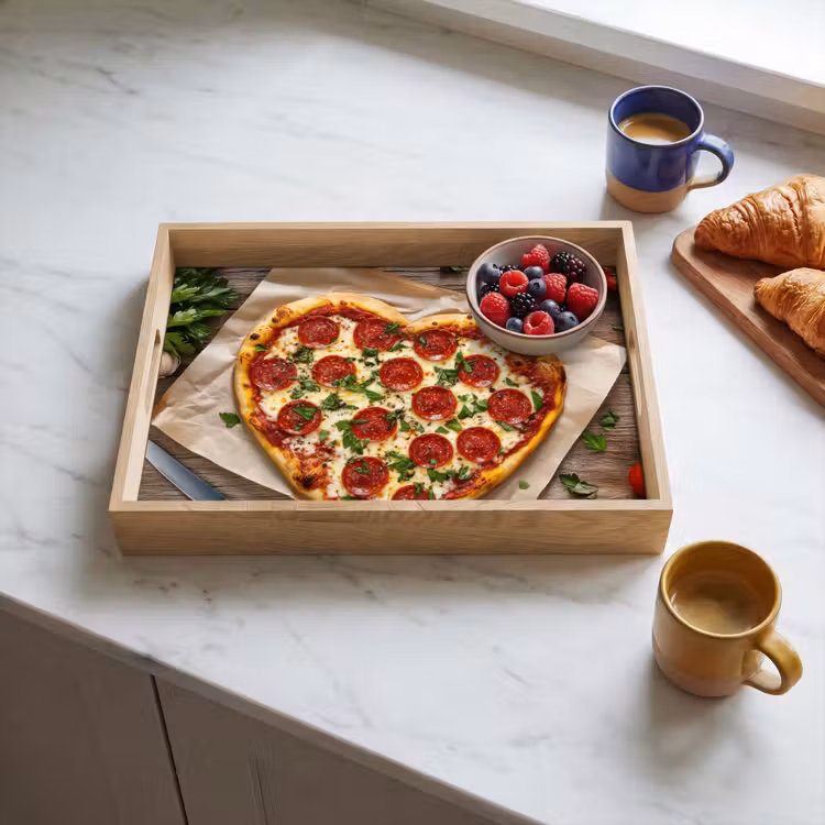 Tablett - Pizza - Herz - Peperoni - Tomate — 3