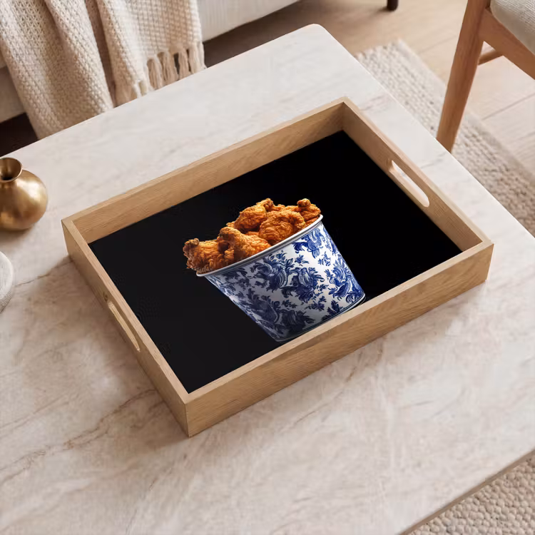 Tablett - Huhn - Eimer - Delfter Blau - Schmackhaft — 2