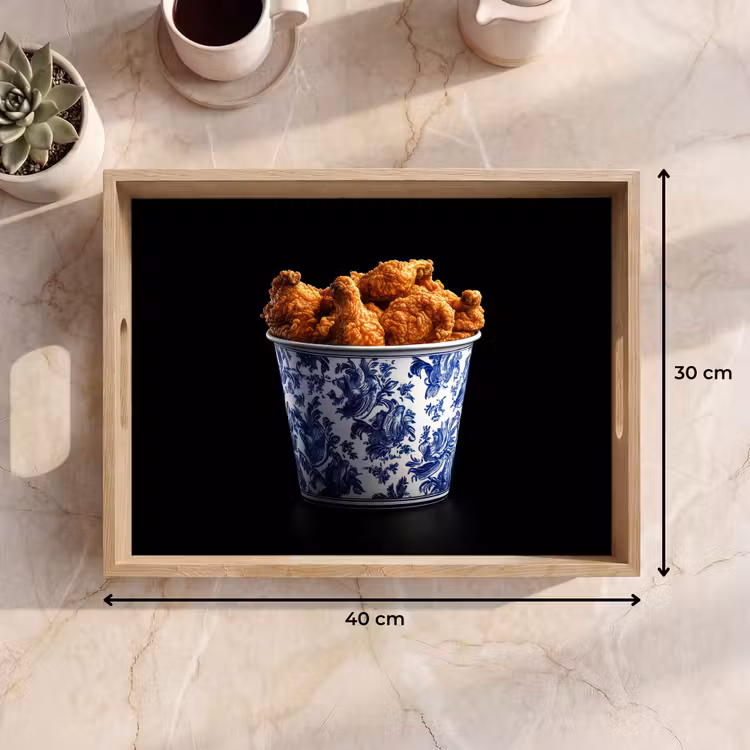 Tablett - Huhn - Eimer - Delfter Blau - Schmackhaft — 7