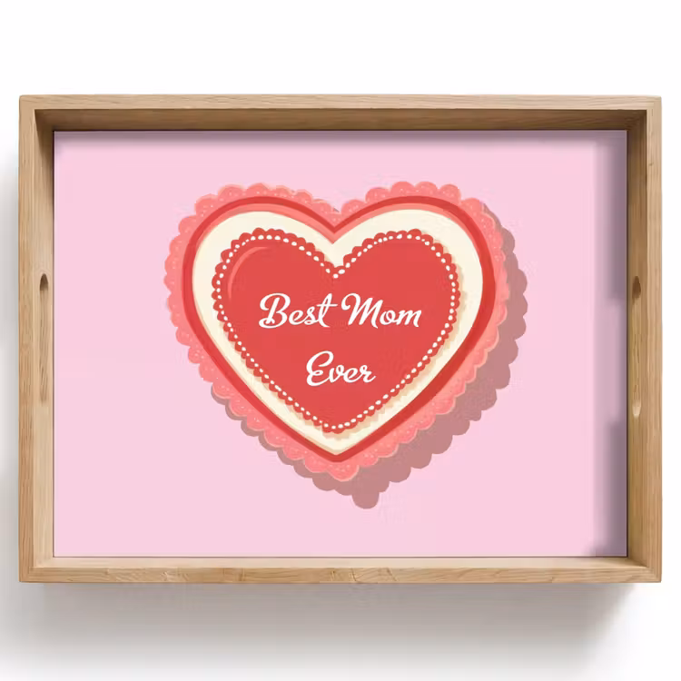 Tablett - Text - Herz - Mutter - Rosa — 1