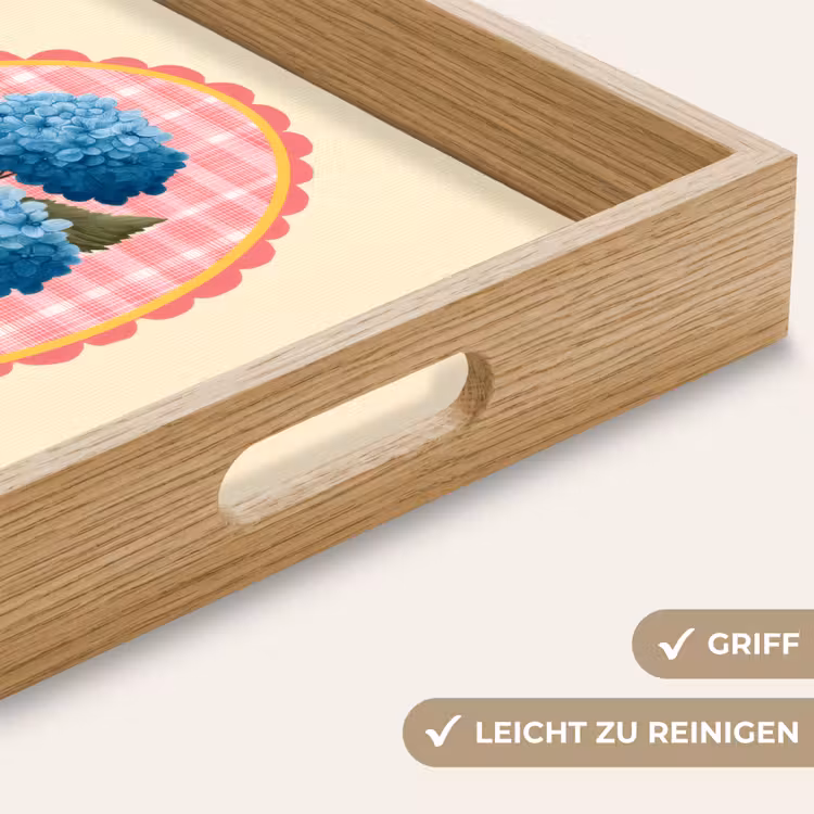 Tablett - Blumen - Blau - Liste - Blätter — 8