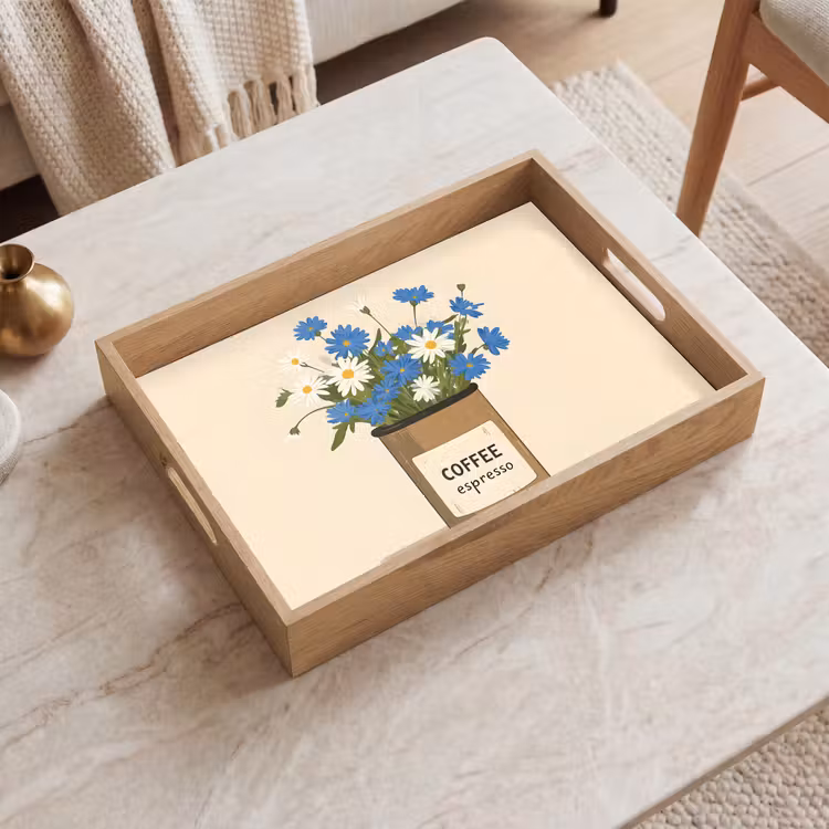 Tablett - Kaffee - Dose - Minimalistisch - Blumen — 2