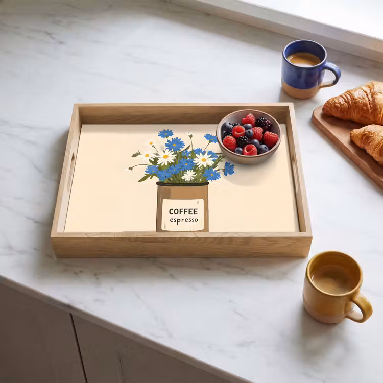 Tablett - Kaffee - Dose - Minimalistisch - Blumen — 3