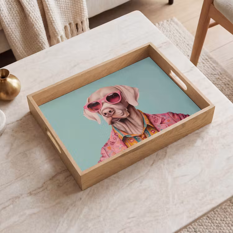 Tablett - Hund - Hemd - Blumen - Brille — 2