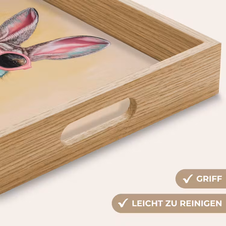 Tablett - Grau - Kaninchen - Bluse - Fliege — 8