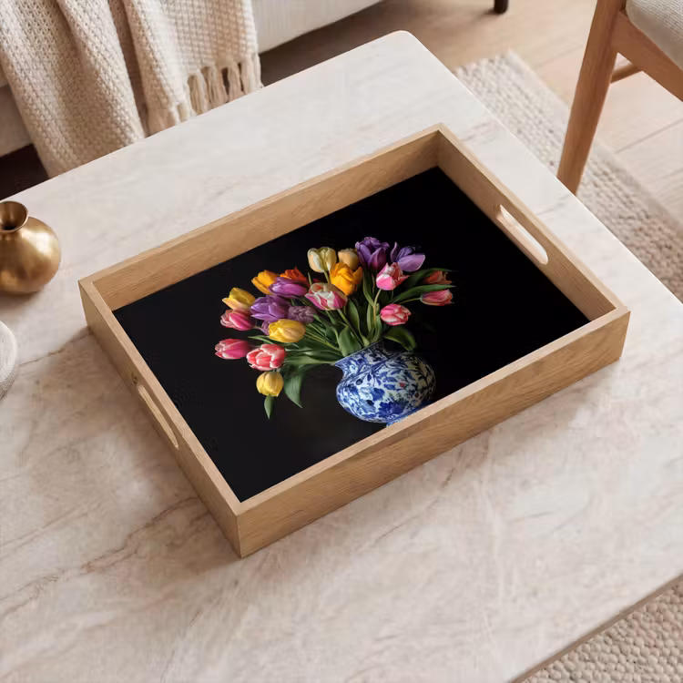 Tablett - Tulpen - Farben - Vase — 2