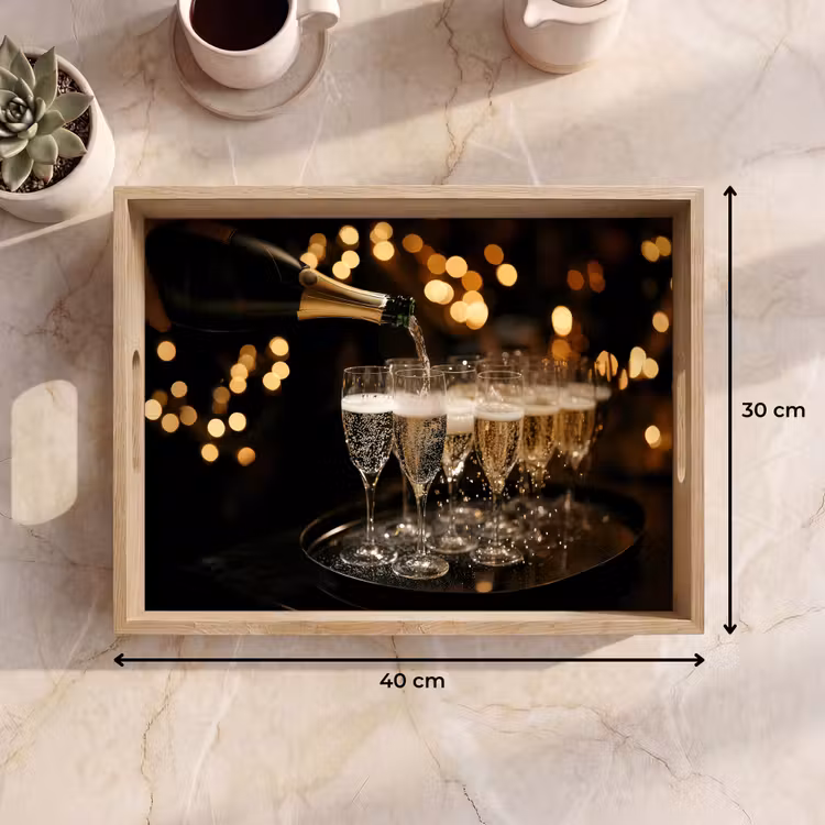 Tablett - Lichter - Champagner - Tablett - Gläser — 7