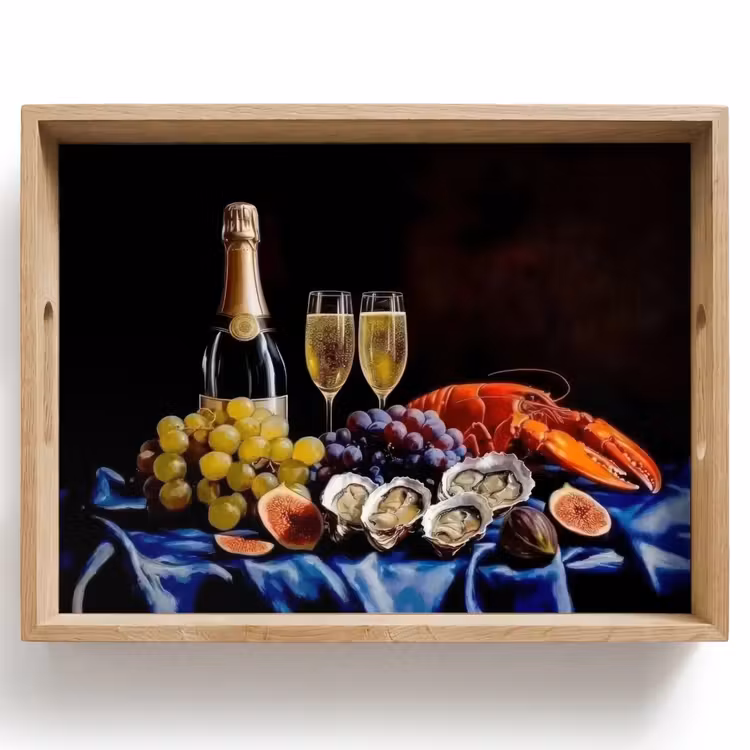 Tablett - Champagner - Luxus - Austern — 1