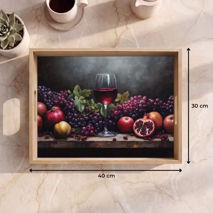 Tablett - Wein - Obst - Stilleben — 7