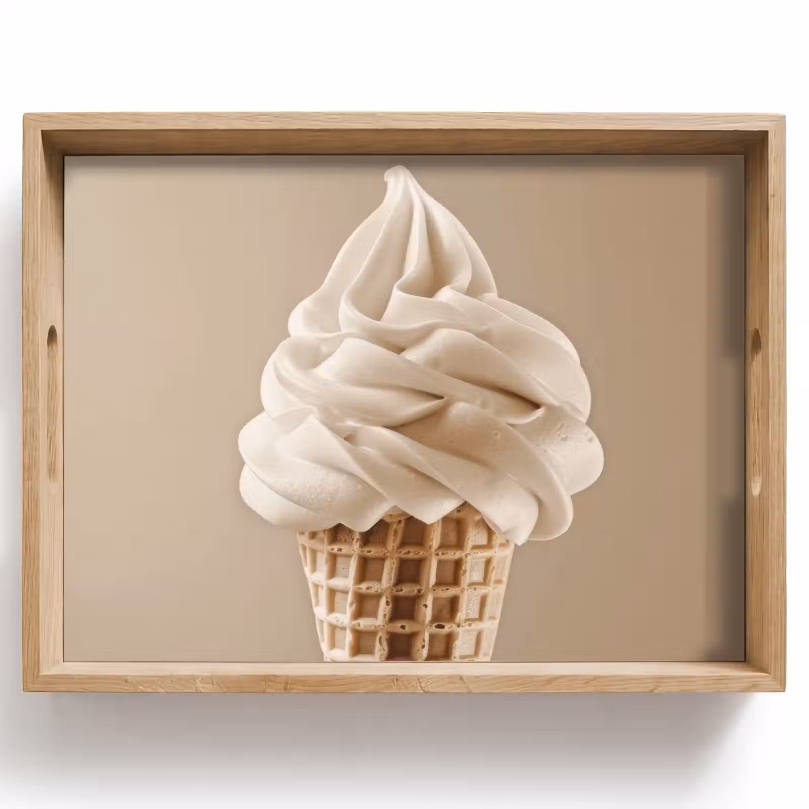 Tablett - Eiscreme - Softeis - Cremig - Horn - Beige — 1