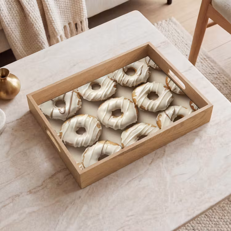 Tablett - Donuts - Schokolade - Weiß - Beige — 2
