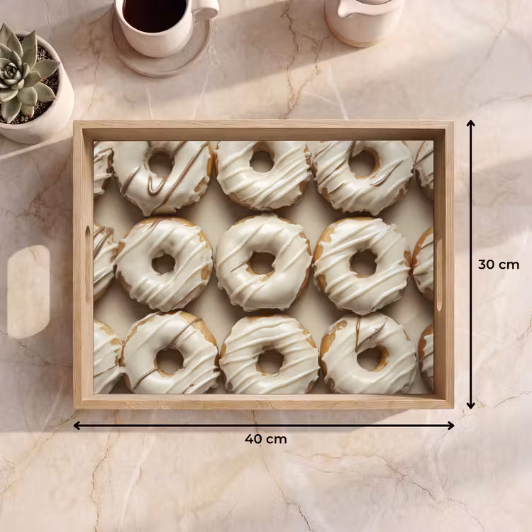 Tablett - Donuts - Schokolade - Weiß - Beige — 7
