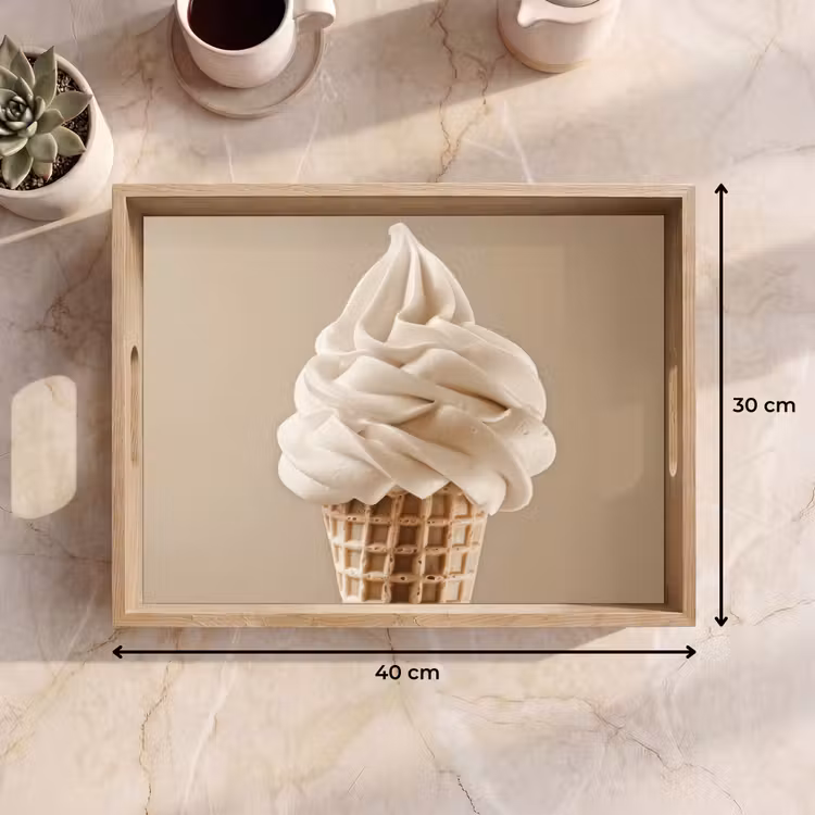 Tablett - Eiscreme - Softeis - Cremig - Horn - Beige — 7