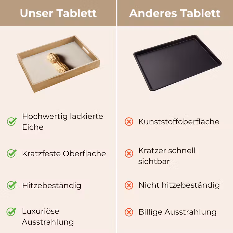 Tablett - Erdnuss - Roh - Beige — 9