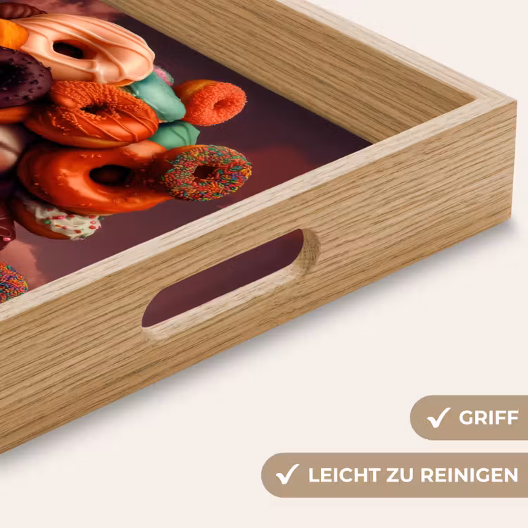 Tablett - Frau - Donuts - Bunt — 8