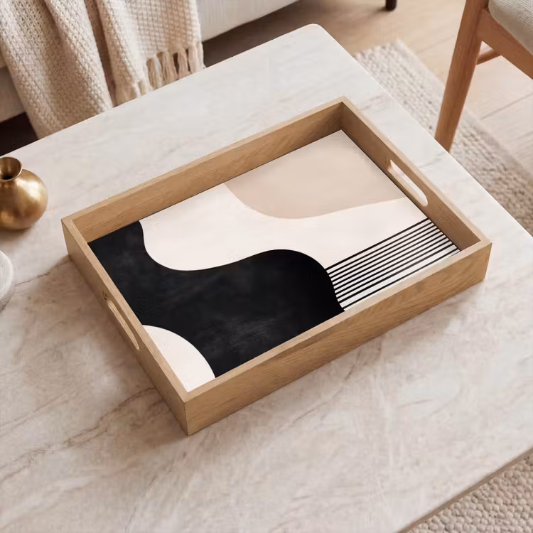 Tablett - Abstrakt - Japandi - Beige - Modern — 2