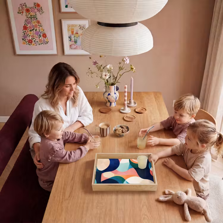 Tablett - Abstrakt - Blau - Rosa — 5