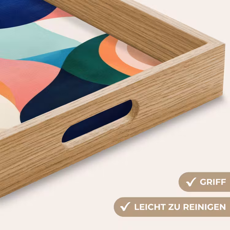 Tablett - Abstrakt - Blau - Rosa — 8
