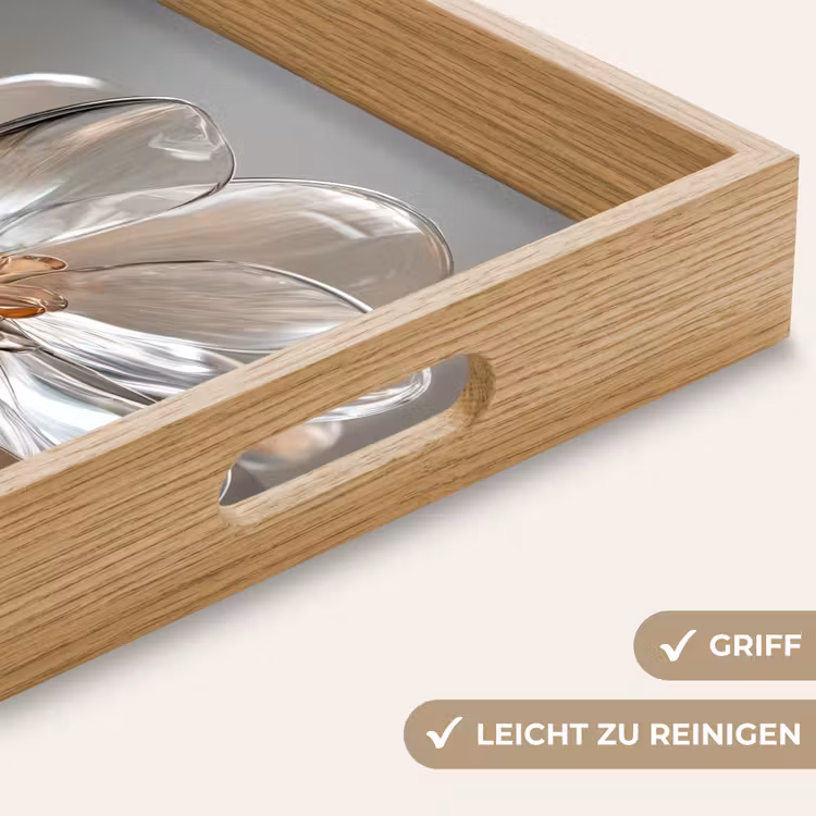 Tablett - Blume - Gläser - Transluzent — 8