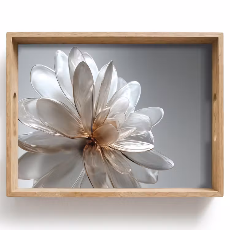 Tablett - Blume - Weiß - Neutral — 1