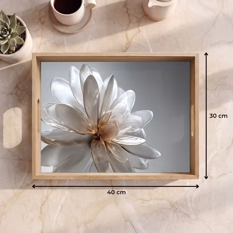 Tablett - Blume - Weiß - Neutral — 7