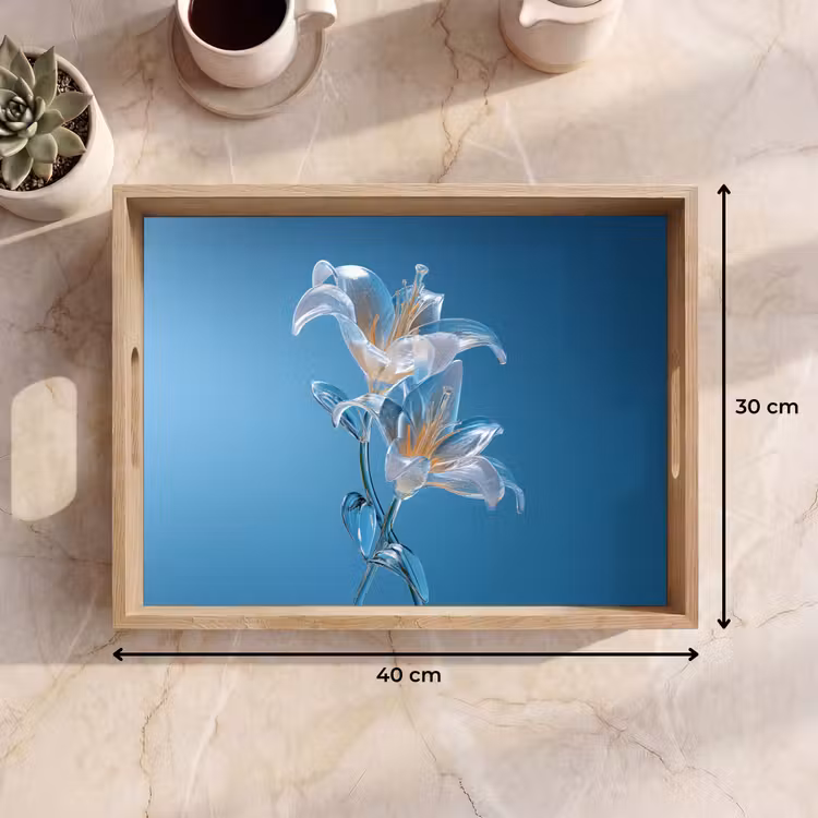 Tablett - Lilien - Blau - Gläser — 7