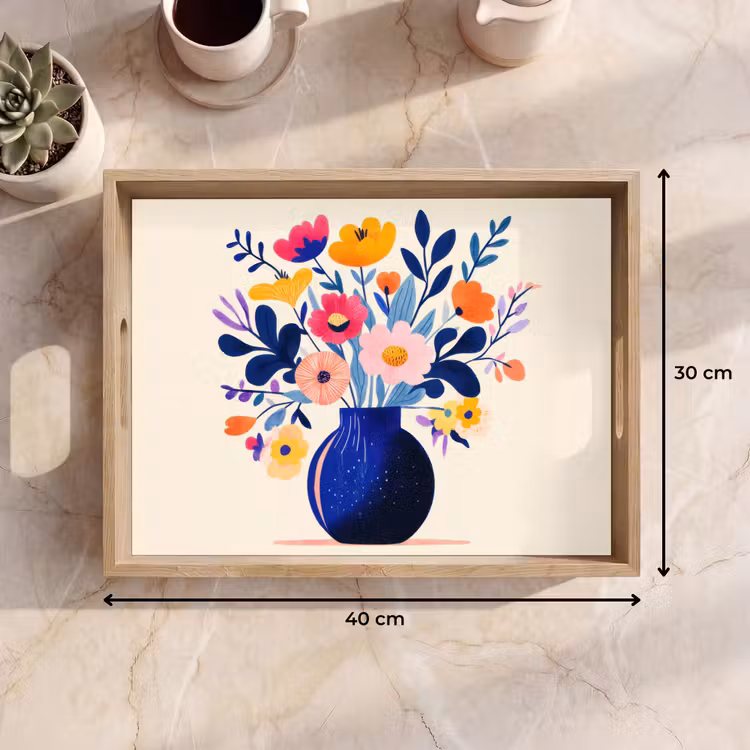 Tablett - Vase - Blumen - Blumenstrauß — 7