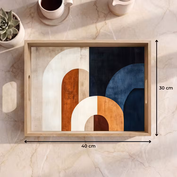 Tablett - Abstrakt - Formen - Dunkelblau — 7