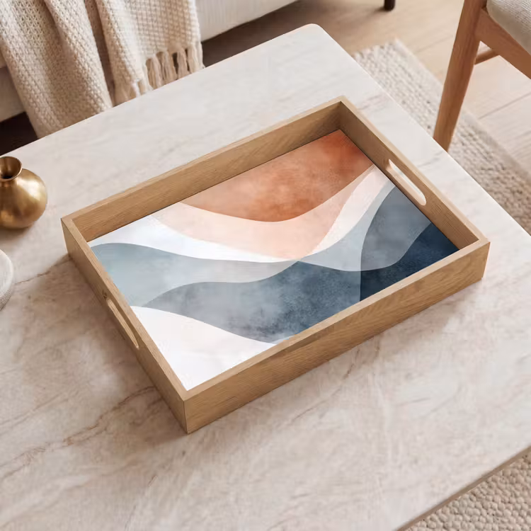 Tablett - Abstrakt - Wellen - Blau — 2