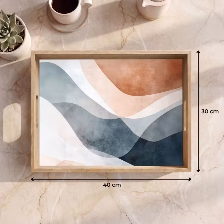 Tablett - Abstrakt - Wellen - Blau — 7