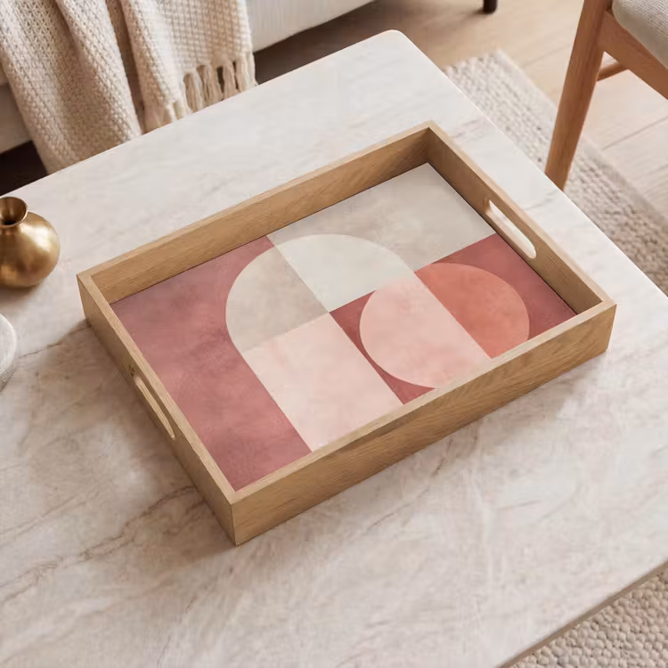Tablett - Figuren - Abstrakt - Rosa — 2