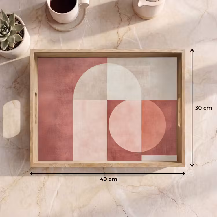 Tablett - Figuren - Abstrakt - Rosa — 7