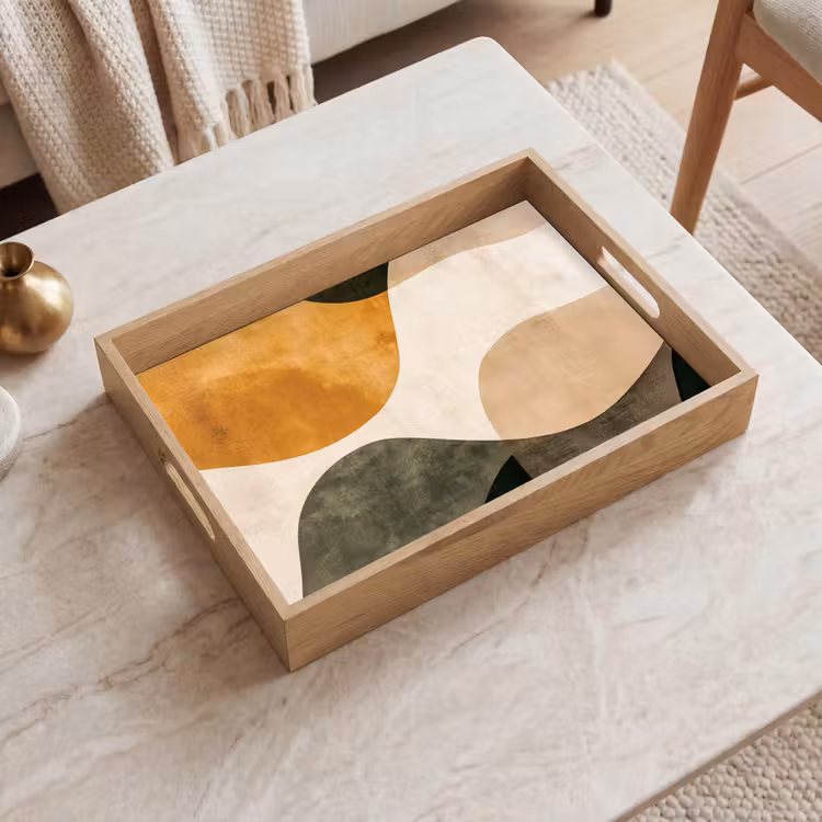 Tablett - Formen - Ockergelb - Abstrakt — 2