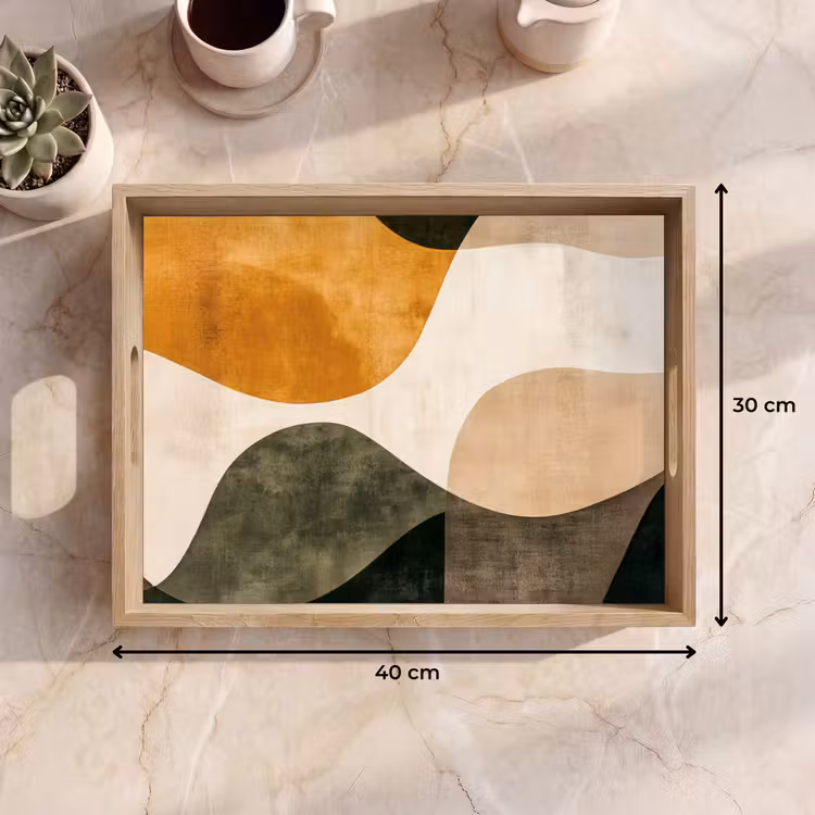 Tablett - Formen - Ockergelb - Abstrakt — 7
