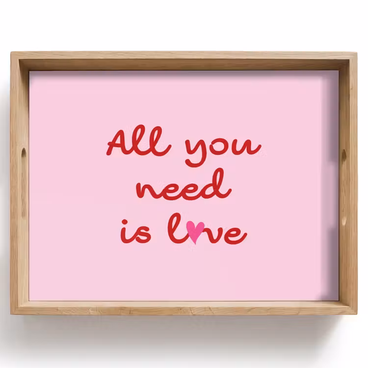 Tablett - Text - Rosa - Liebe - Herz — 1