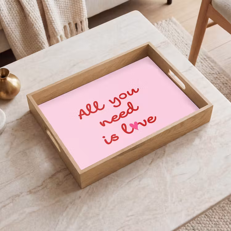 Tablett - Text - Rosa - Liebe - Herz — 2