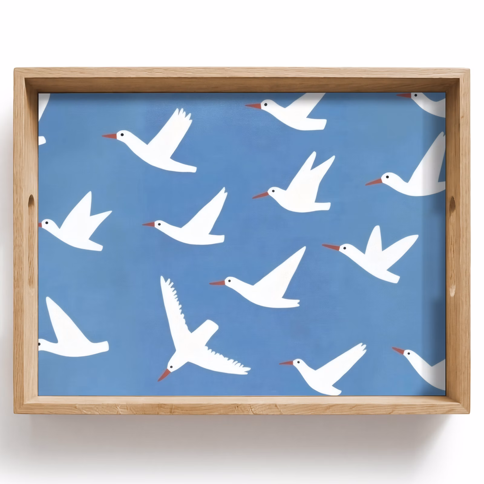 Tablett - Vögel - Weiß - Muster — 1