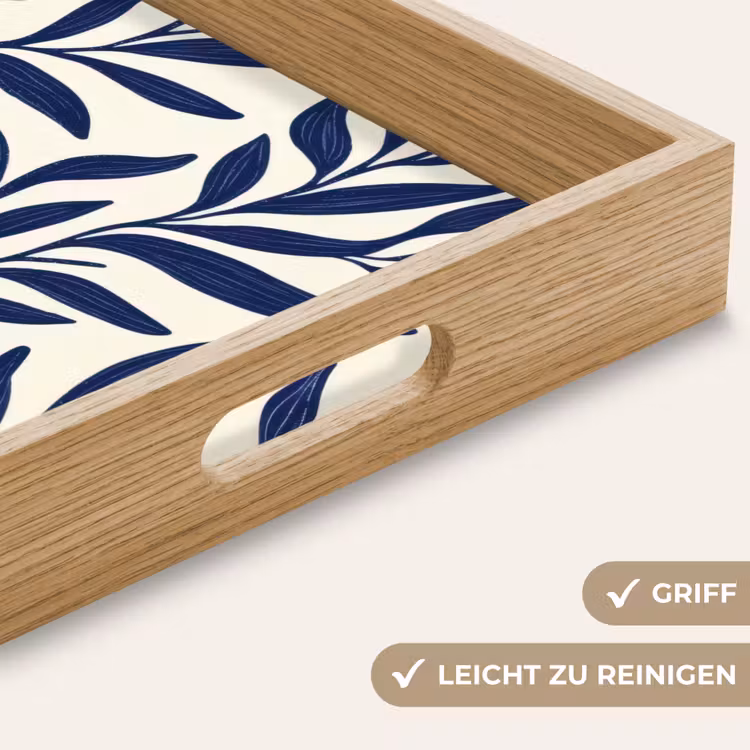 Tablett - Blätter - Efeu - Dunkelblau — 8