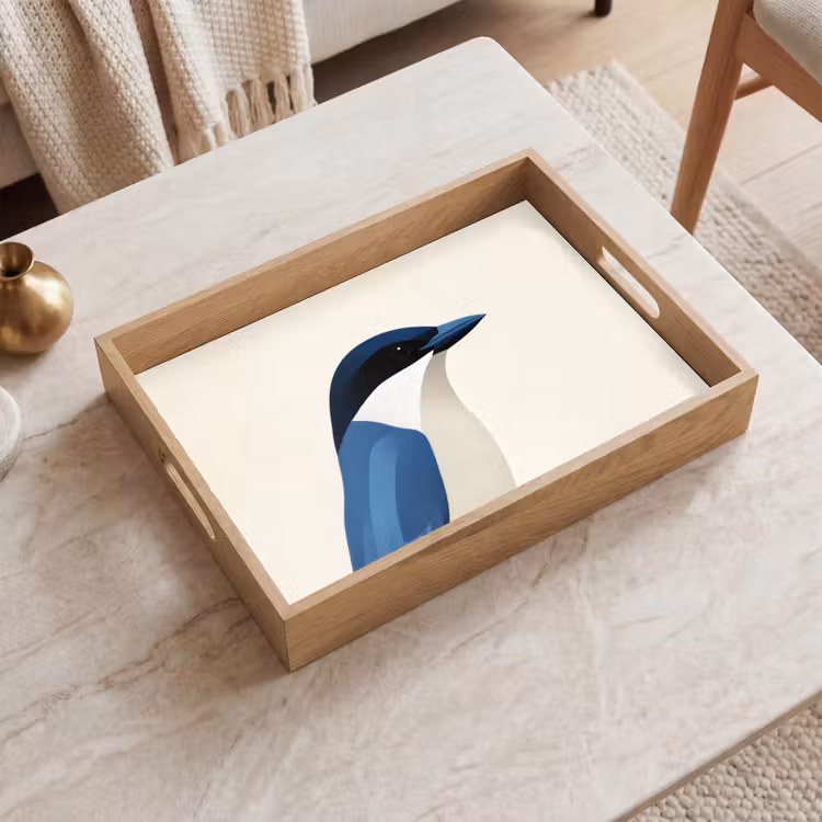 Tablett - Illustration - Blau - Vogel — 2